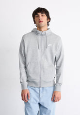 Nike Felpa Con Cappuccio M Club Hoodie Fz Bb Grigio