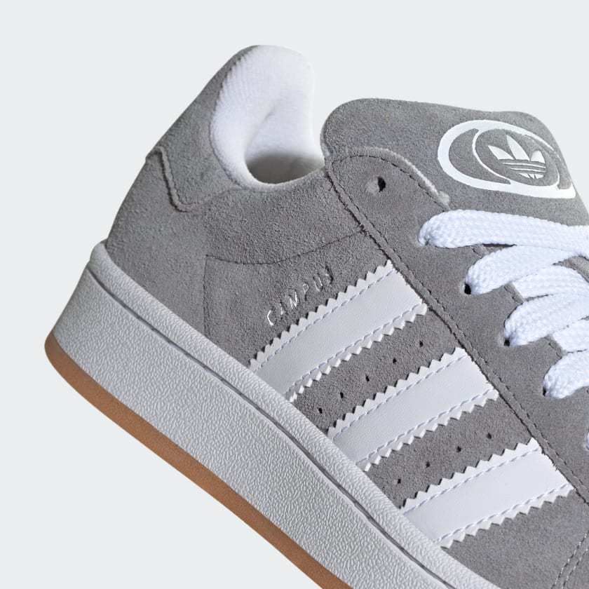 Adidas Campus Sneaker Unisex Grigio Camoscio Strisce Bianche
