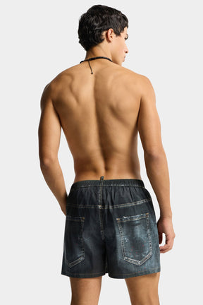 DSQUARED2 Costume Da Bagno Effetto Denim Nero