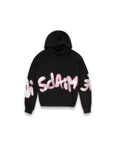 DISCLAIMER FELPA NERA/ROSA CON CAPPUCCIO DONNA