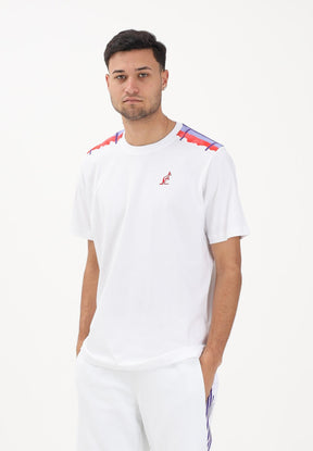 Australian Completino T-Shirt e Pantaloncino Uomo Bianco Dettagli Blu Arancio