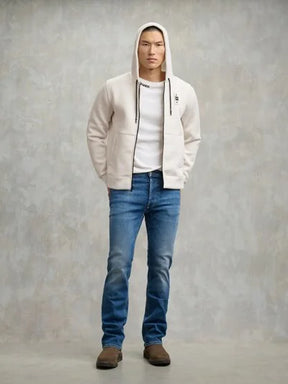 BLAUER Felpa In Neoprene Con Cappuccio Bianco