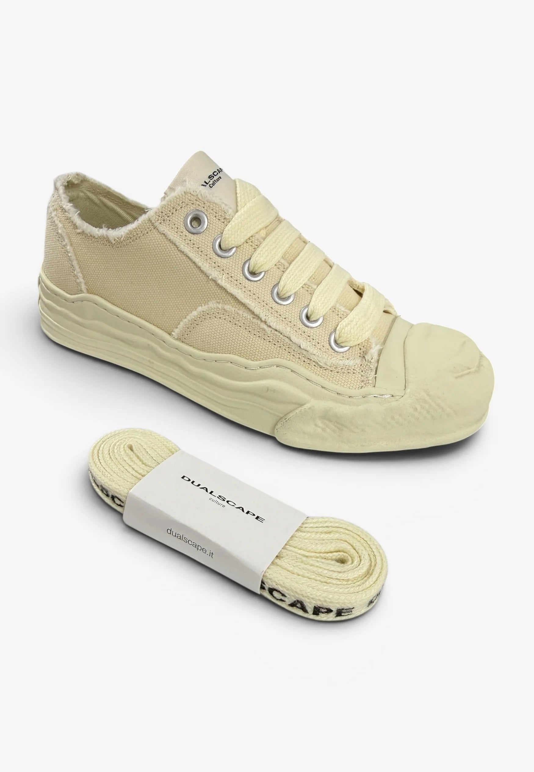 DUALSCAPE Sneakers In Tela Bianca/Panna