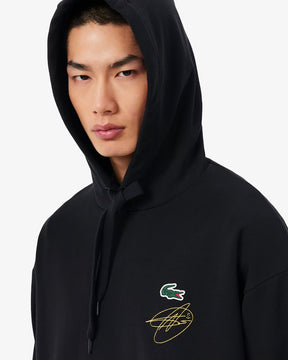 LACOSTE Felpa Lacoste Tennis X Novak DJokovic Con Cappuccio Nera