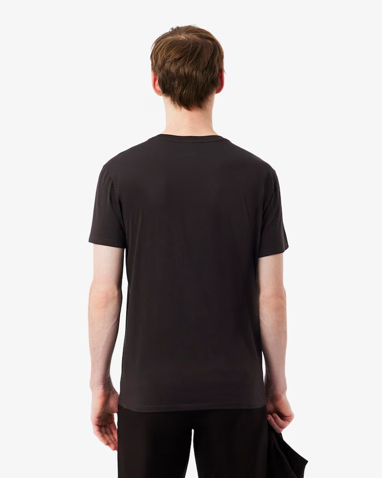 LACOSTE T-Shirt Basic In Cotone Pima Marrone