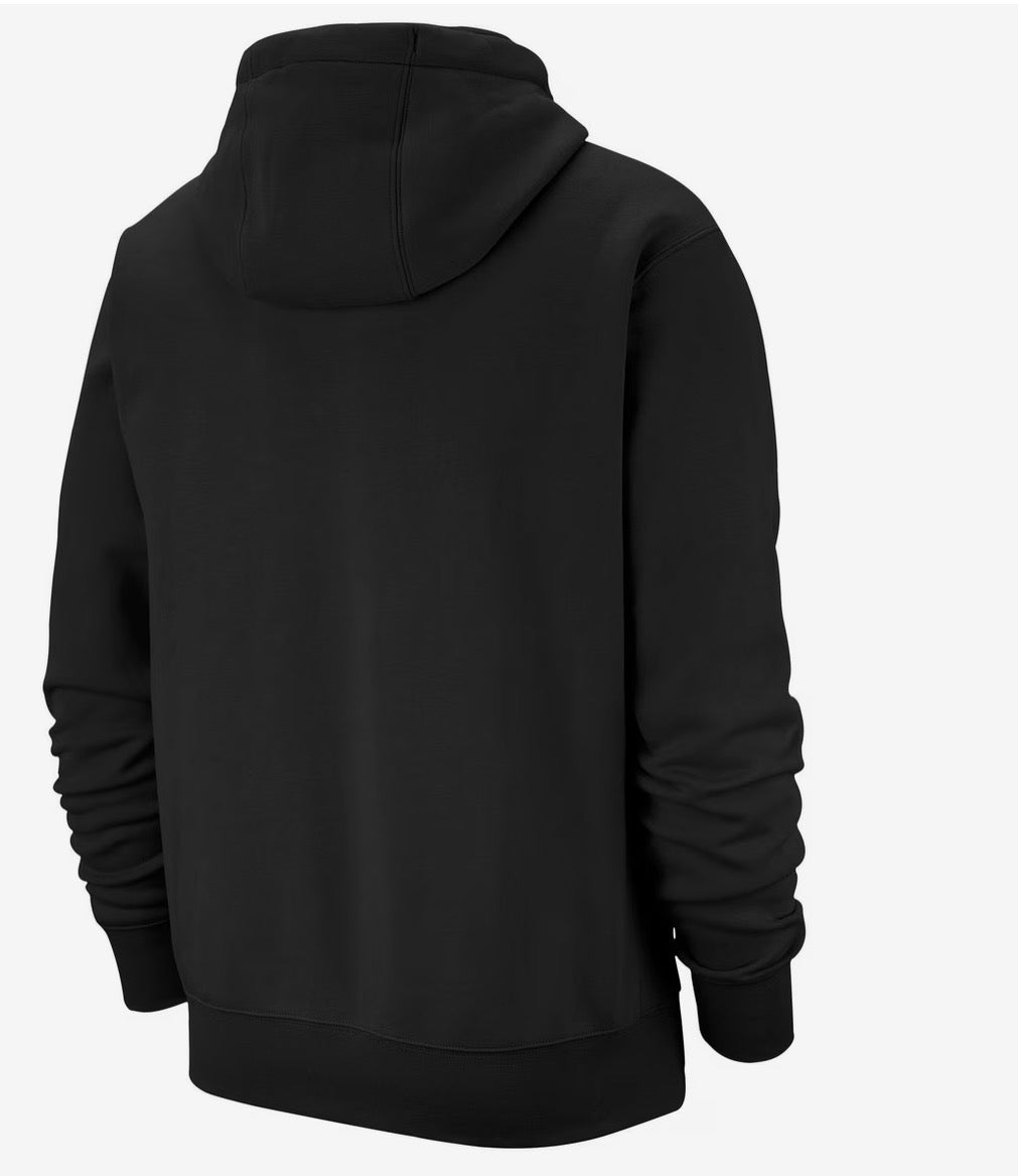 NIKE Felpa Con Cappuccio In Cotone Garzato Nero