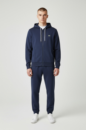 LACOSTE Tuta Felpata Con Cappuccio e Con Zip Lacoste Blu