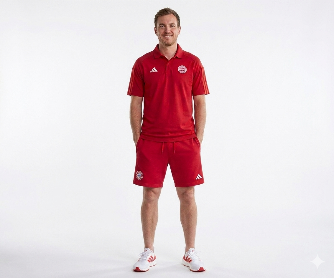 Adidas Completino Bayern Monaco Uomo Rosso Polo e Pantaloncino