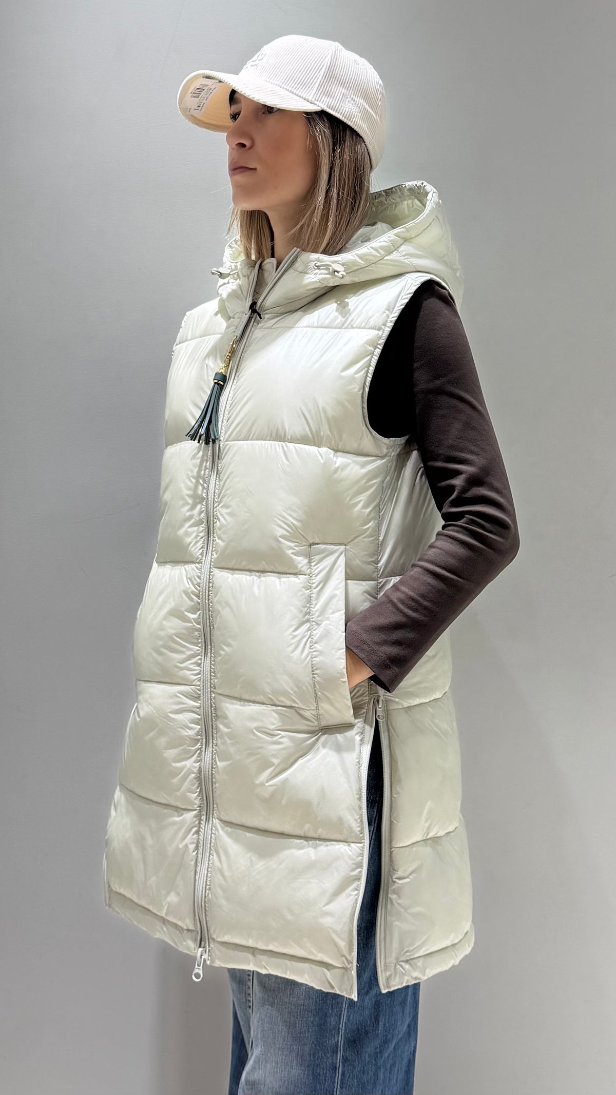 TREZ GIUBBOTTO SMANICATO DONNA FASCIATO LUNGO  BEIGE