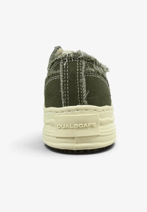 DUALSCAPE Sneakers In Tela Verde Militare/Panna