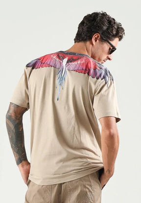 COUNTY OF MILAN T-Shirt Beige Marcelo Burlon Ali Rosse