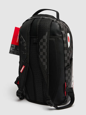 SPRAYGROUND Zaino In Pelle Doppia Grafica Con Logo Centrale Nero/Grigio