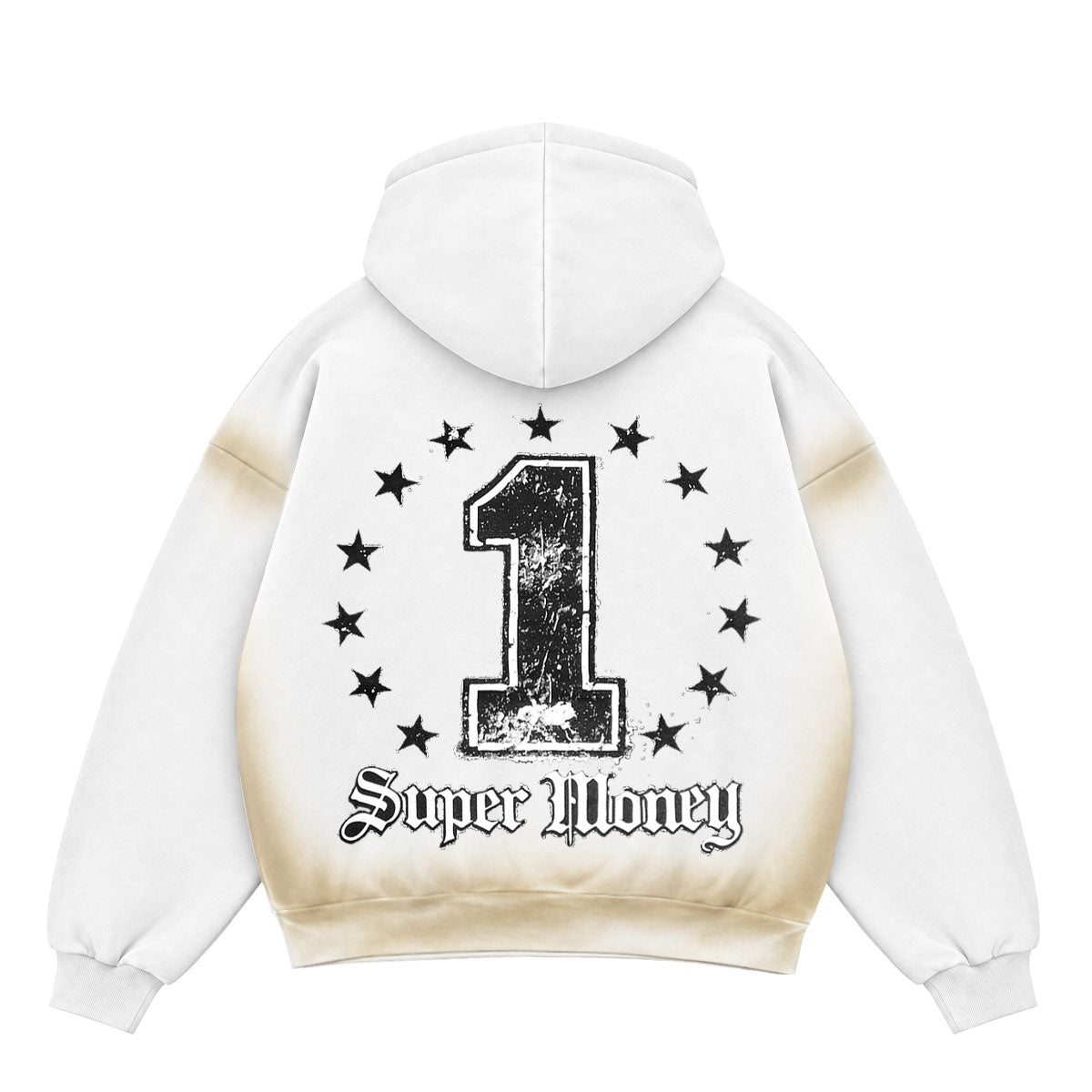 ART SUPER MONEY Felpa GRILLZ Con Cappuccio Bianca