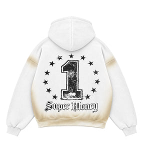 ART SUPER MONEY Felpa GRILLZ Con Cappuccio Bianca