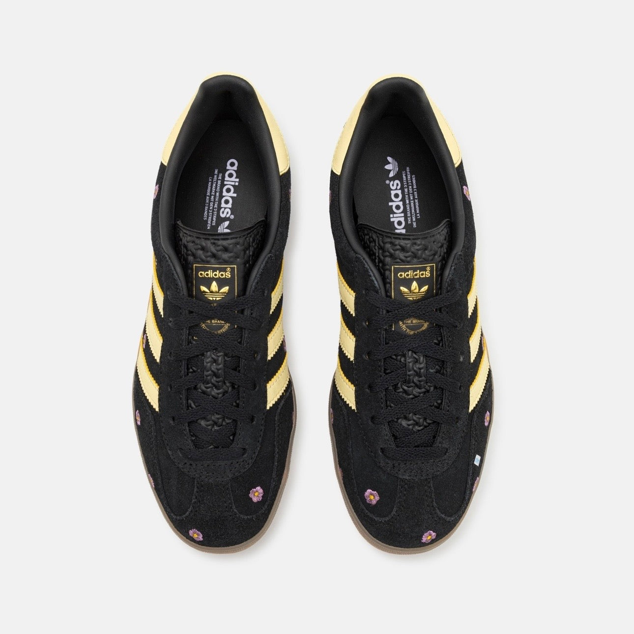 Adidas Gazzelle Indoor Con Fiori Ricamati Nera/Gialla