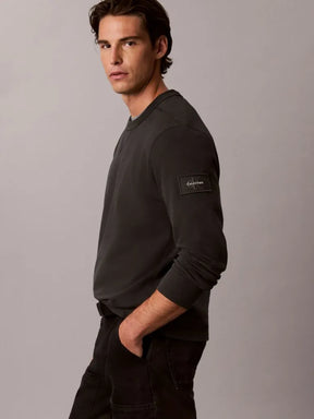 CALVIN KLEIN Felpa Girocollo Logo Manica Nero