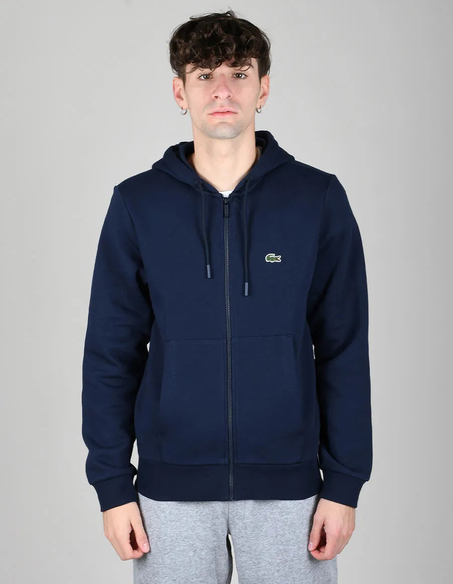 LACOSTE Felpa Con Cappuccio e Zip Blu