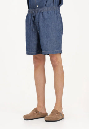 LACOSTE Coordinato Jeansato Camicia Mezze Maniche e Pantaloncino Jeansato Scuro