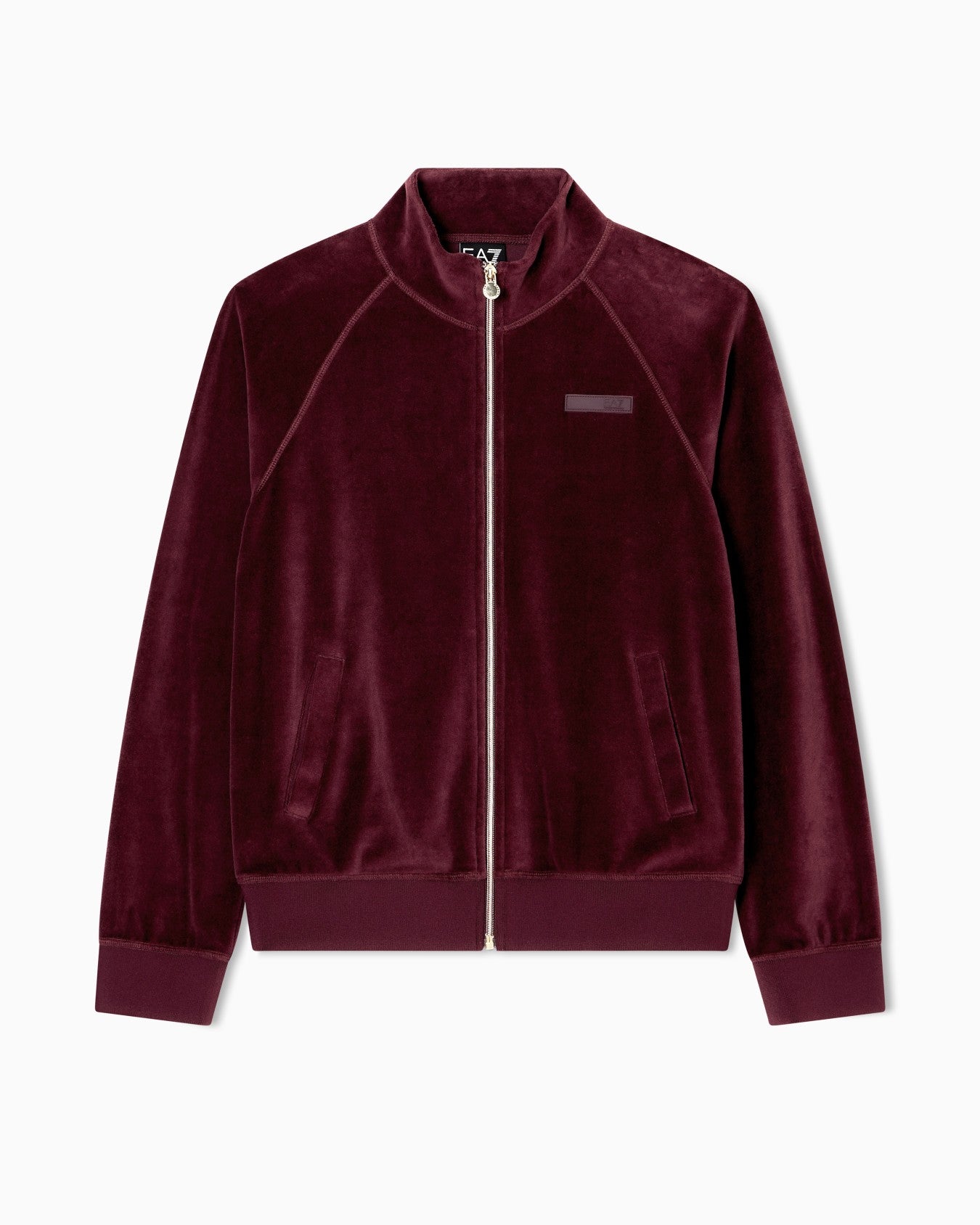EMPORIO ARMANI DONNA TUTA ATHLETIC VELOUR IN CINIGLIA STRETCH BORDEAUX