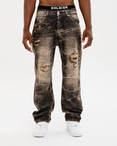 SOLDIER Jeans Baggy Made in Italy Nero Sabbiato