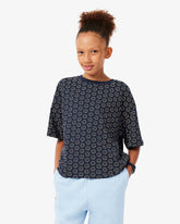LACOSTE T-Shirt Con Fantasia Bambino/Bambina Blu/Rosa
