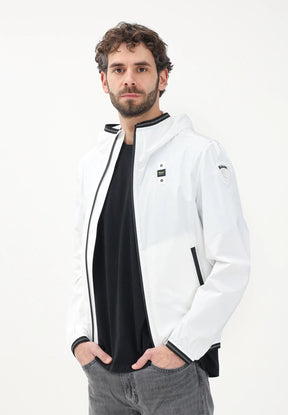 BLAUER Antivento Con Cappuccio Bianco