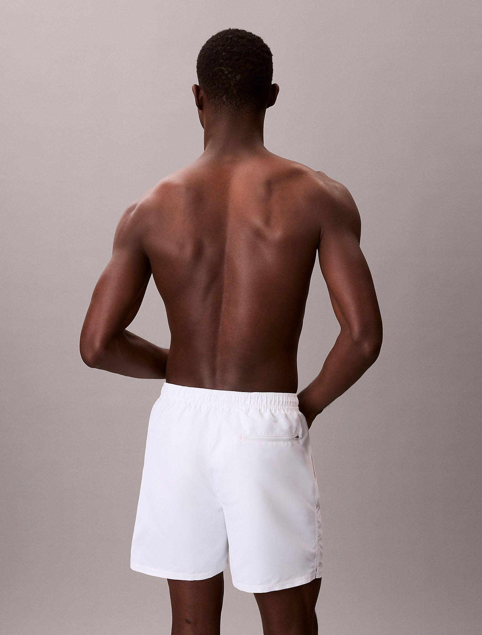 Calvin Klein Costume Da Bagno Con Scritta Verticale Bianco/Nero