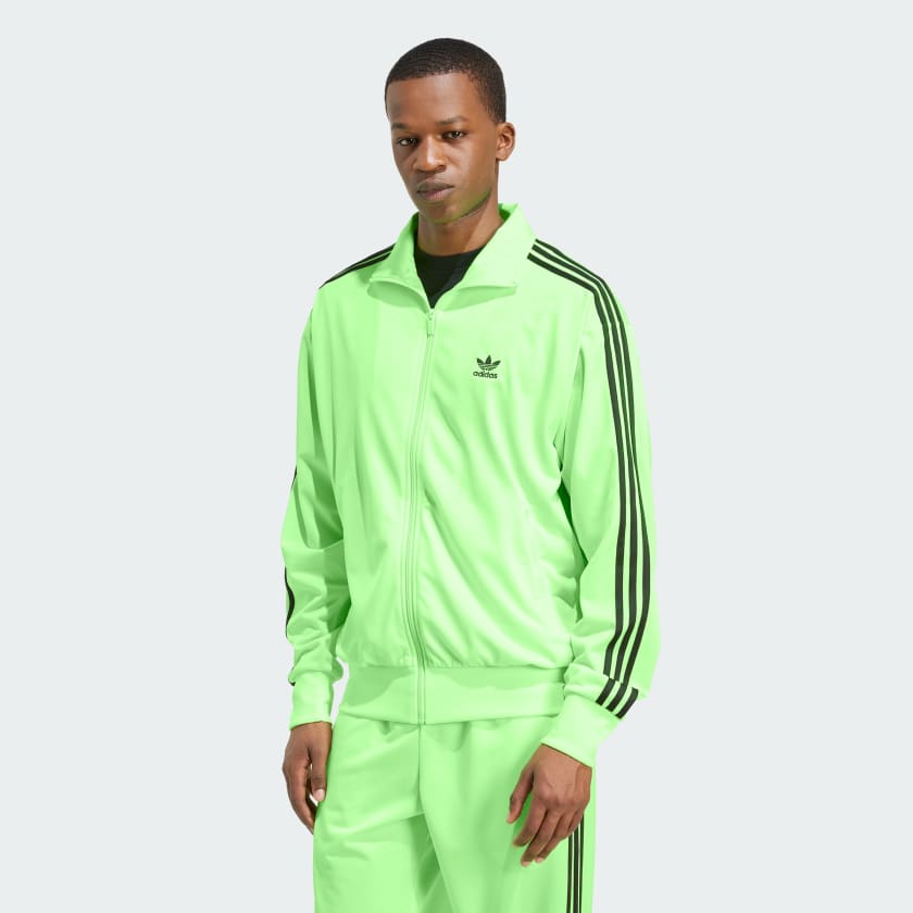 Adidas Originals Tuta Completa con Zip Uomo Giallo Fluo Fondo Largo