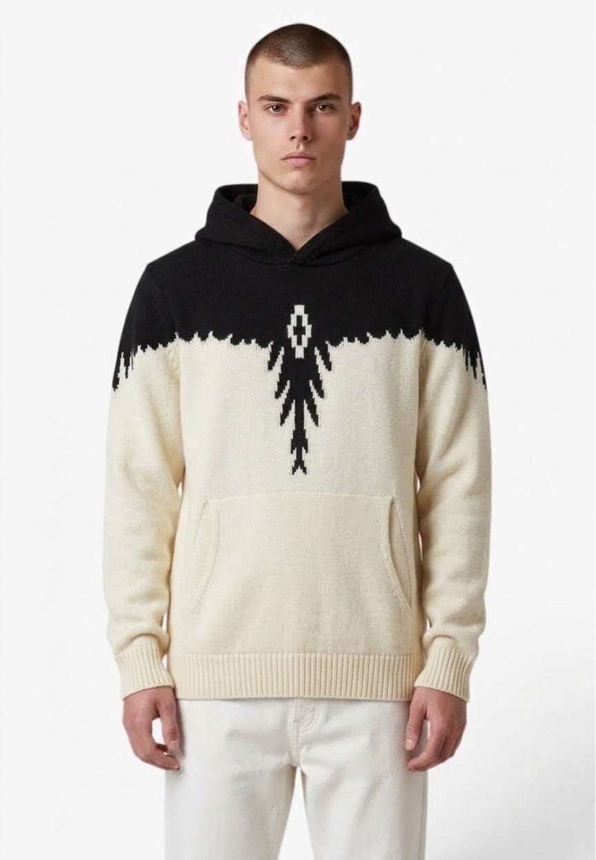 COUNTY OF MILAN Maglione Con Cappuccio Marcelo Burlon Panna/Nero