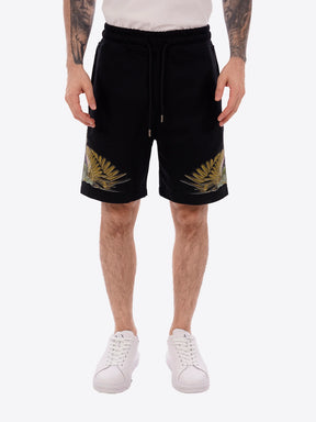 COUNTY OF MILAN Completino Marcelo Burlon T-Shirt Bianca e Pantaloncino Nero Ali Verde