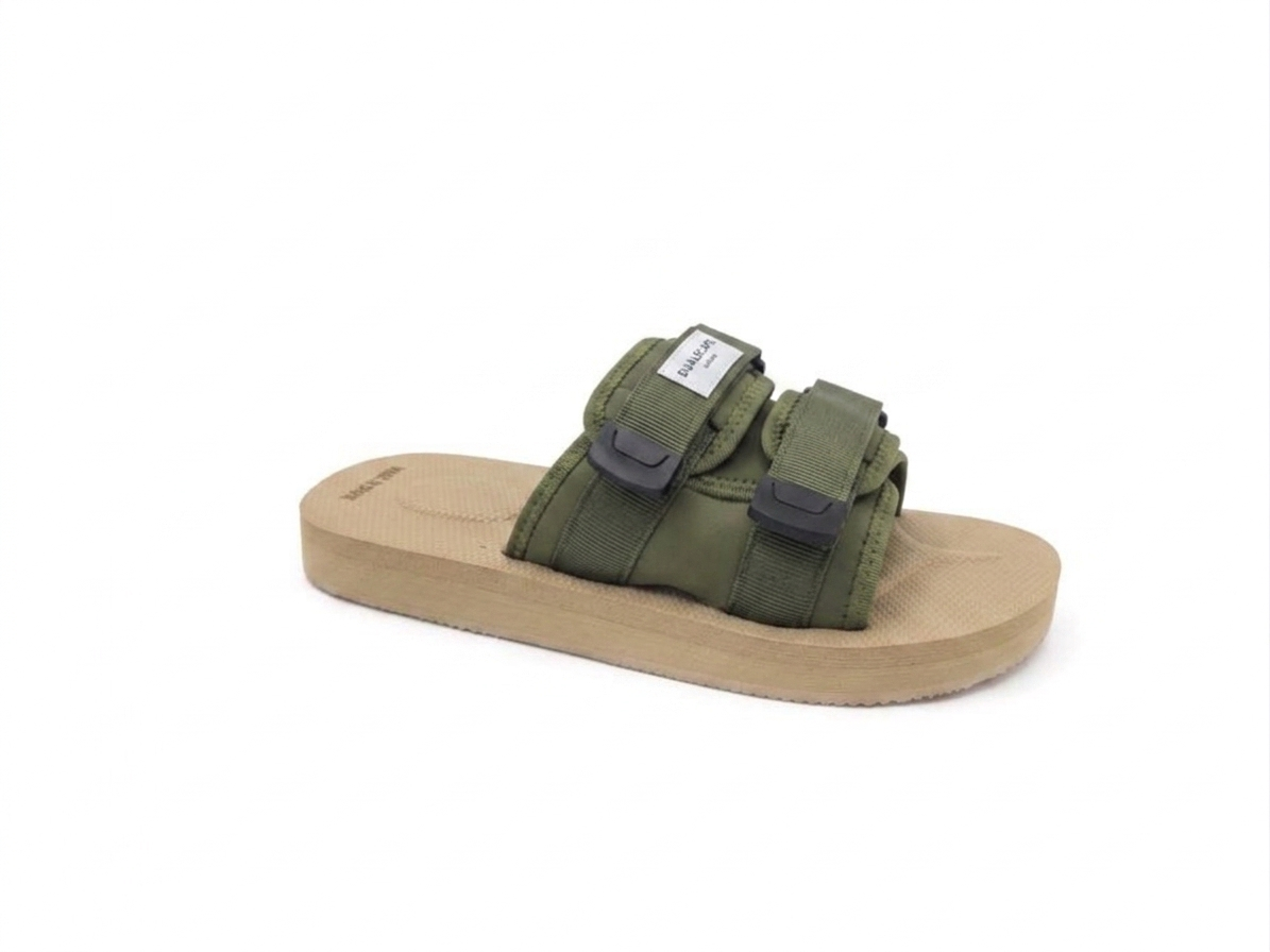 DUALSCAPE Ciabatta Con Doppia Fascia Regolabile Beige/Verde