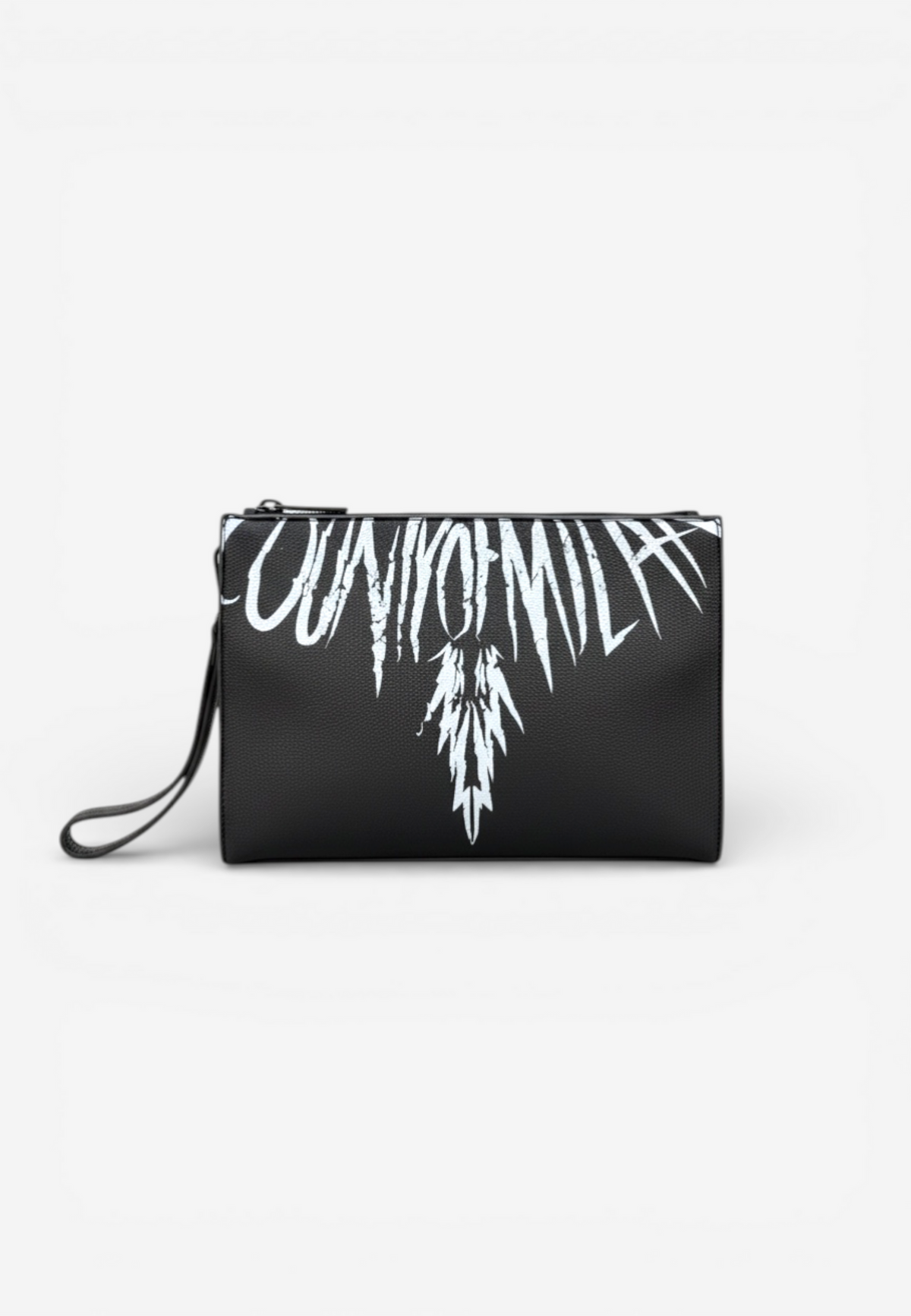 COUNTY OF MILAN MARCELO BURLON Pochette In Ecopelle Con Stampa Bianca Nero
