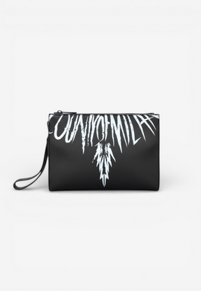 COUNTY OF MILAN MARCELO BURLON Pochette In Ecopelle Con Stampa Bianca Nero