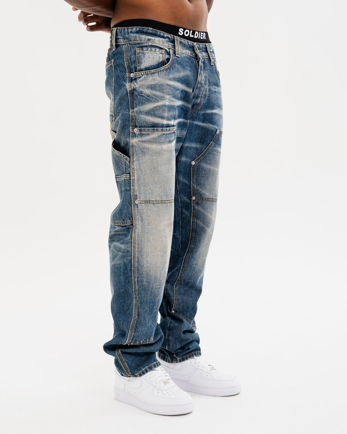 SOLDIER Jeans Baggy Carpenter Made in Italy Blu Chiaro