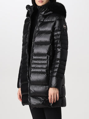 COLMAR DONNA GIUBBOTTO FASCIATO LUNGO CON PELLICCIA NERO
