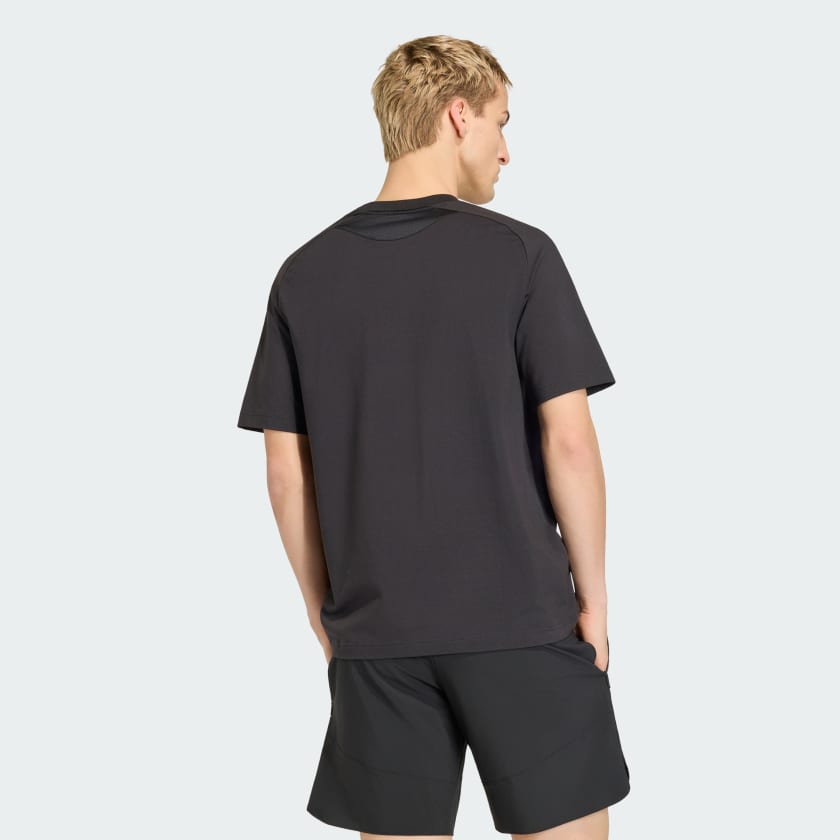 ADIDAS Completino GERMANIA T-Shirt Nera e Pantaloncino Nero Dettaglia Bianchi