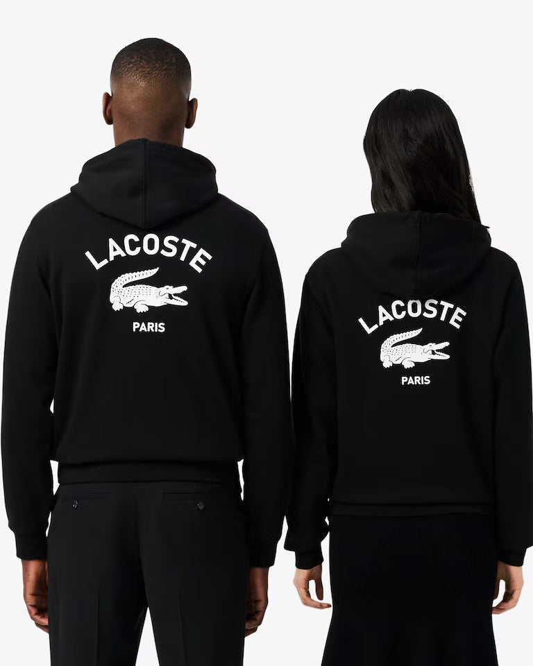 LACOSTE Tuta In Cotone Paris Logo Dietro Con Cappuccio Nero