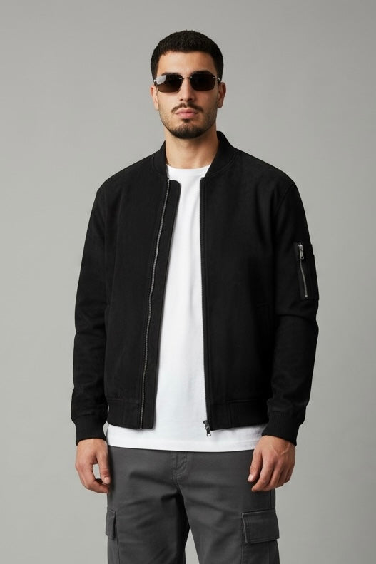 FIRST GARMENT Jacket In Renna Con Zip Nero