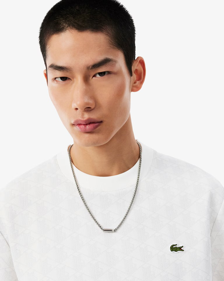 LACOSTE T-Shirt Monogram Uomo Bianca