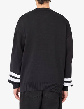 Disclaimer Maglioncino Logo Con Dettagli Sulle Maniche Nero