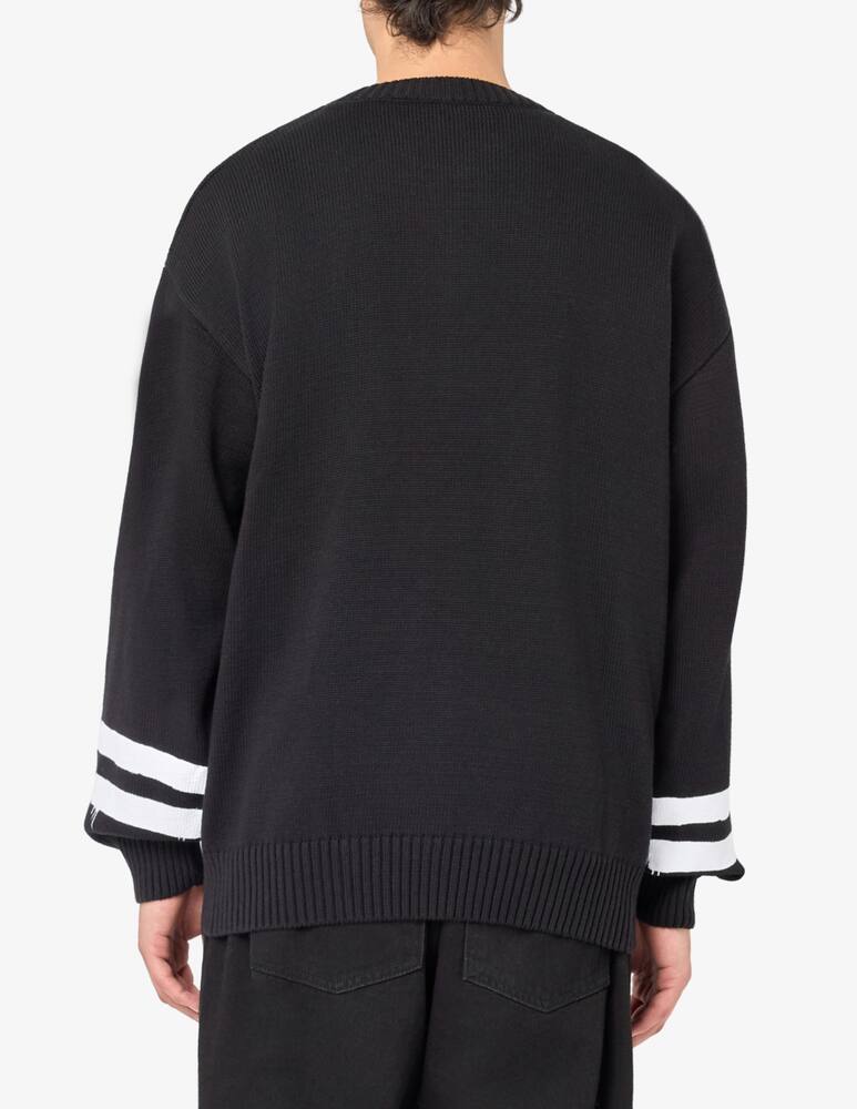 Disclaimer Maglioncino Logo Con Dettagli Sulle Maniche Nero