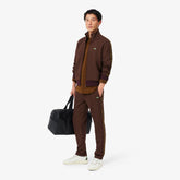 LACOSTE Tuta Monogram Con Zip Marrone