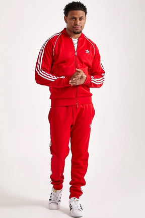 ADIDAS ORIGINALS Tuta Acetata Con Colletto College Rossa