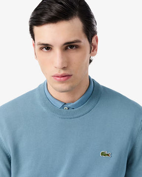 LACOSTE Pullover Girocollo Basic In Cotone Avion