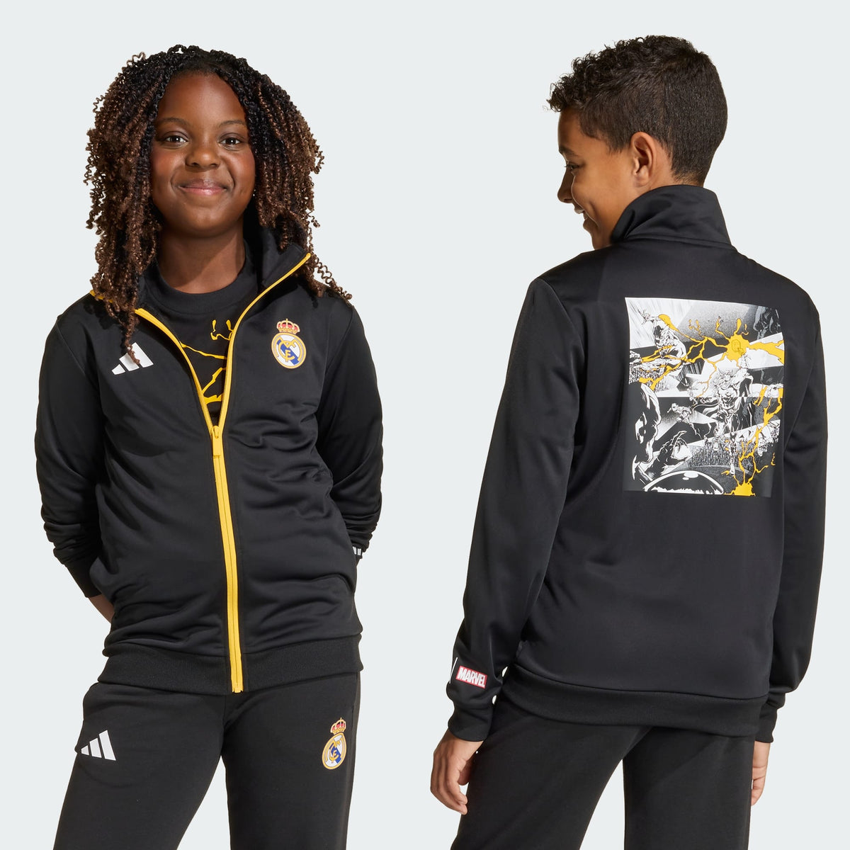 ADIDAS Tuta Bambino Real Madrid X Marvel Nero/Giallo