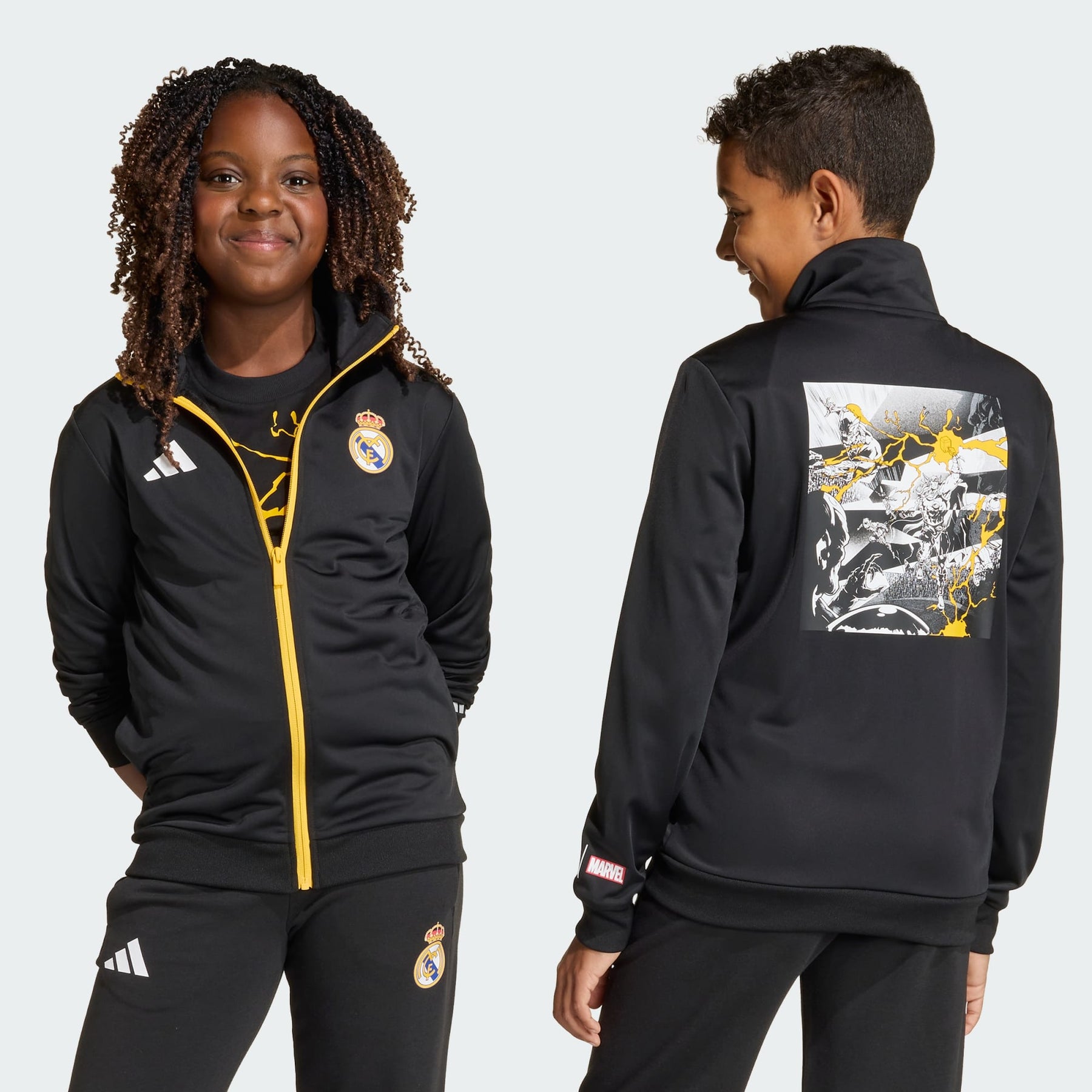 ADIDAS Tuta Bambino Real Madrid X Marvel Nero/Giallo