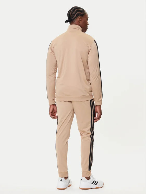 ADIDAS Tuta Leggera Acetata Con Zip Senza Cappuccio Con Strisce Laterali Beige/Nera 2025/2026