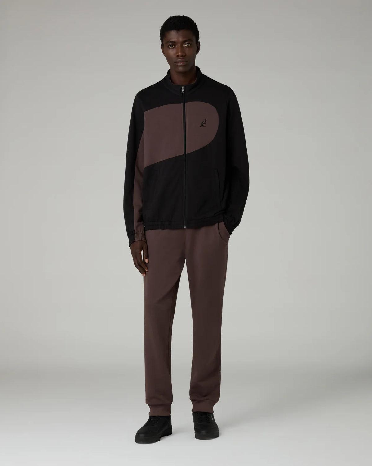 AUSTRALIAN Tuta Felpata Con Zip Dune Caffè/Nera