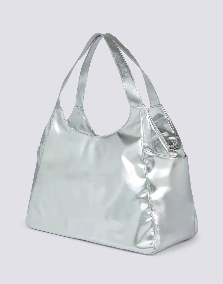 SUNDEK Borsa Da Mare Laminata Con Logo Silver