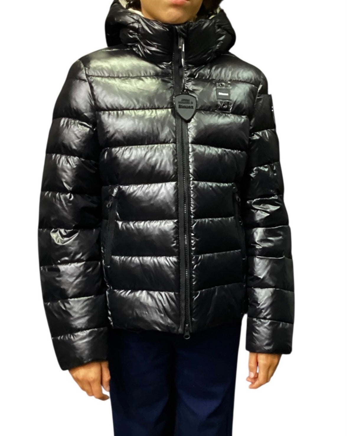 BLAUER Giubbotto Ondulato Con Cappuccio Bambina Nero